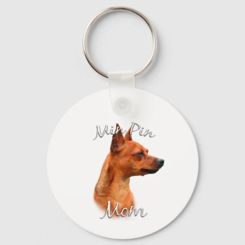 Miniature Pinscher rust Mom 2 Keychain