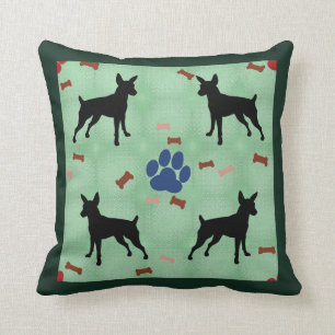 Miniature Pinscher Shadow Throw Pillow