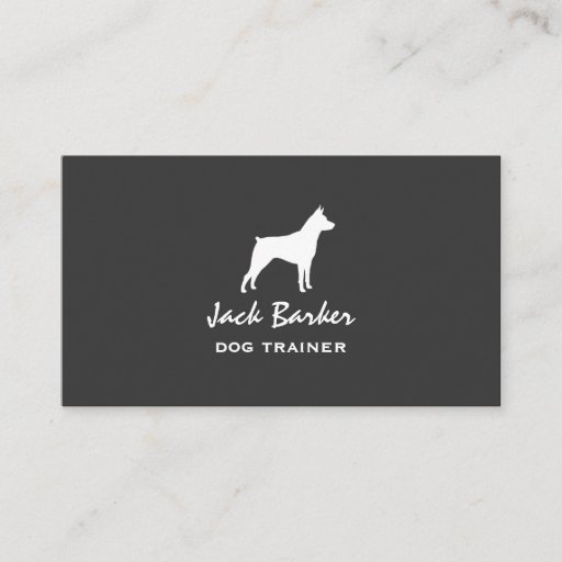 Customizable Miniature Pinscher Silhouette Business Card Template