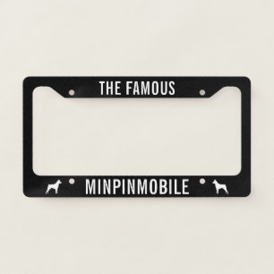 Miniature Pinscher Silhouettes MINPINMOBILE Custom License Plate Frame