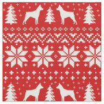Miniature Pinscher Silhouettes MinPins Christmas Fabric