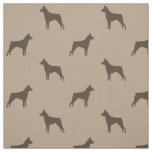 Miniature Pinscher Silhouettes MinPins Patterned Fabric