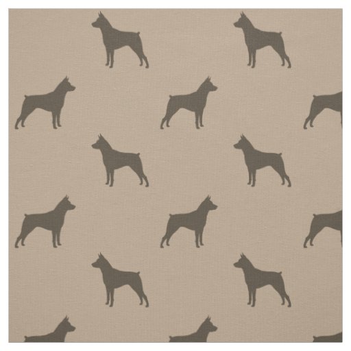 Miniature Pinscher Silhouettes MinPins Patterned Fabric
