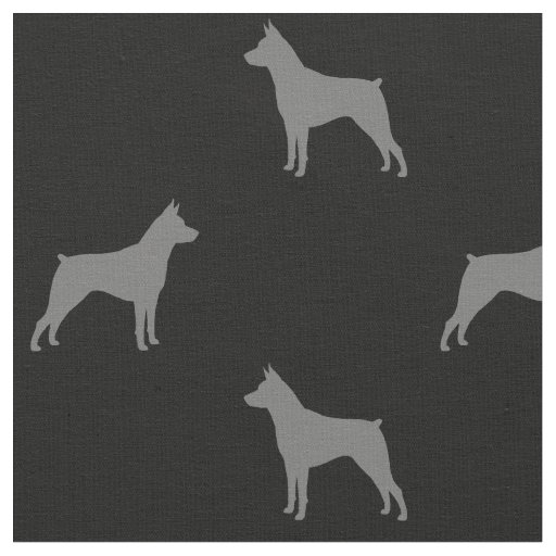 Miniature Pinscher Silhouettes MinPins Patterned Fabric