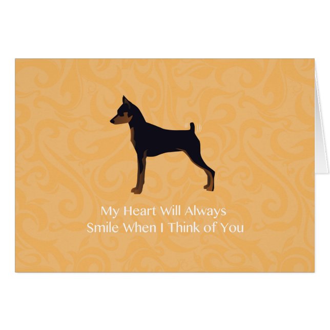 Miniature Pinscher Sympathy Greeting Card (Front Horizontal)
