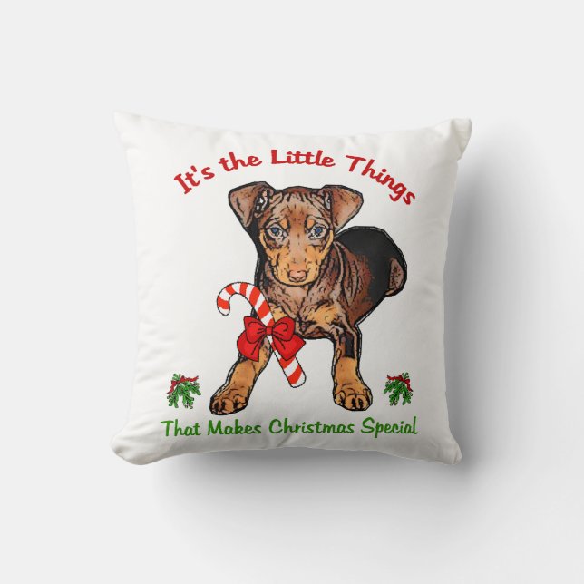 Miniature Pinscher Throw Pillow (Front)