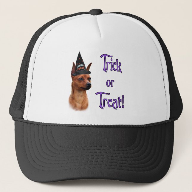 Miniature Pinscher Trick Trucker Hat (Front)