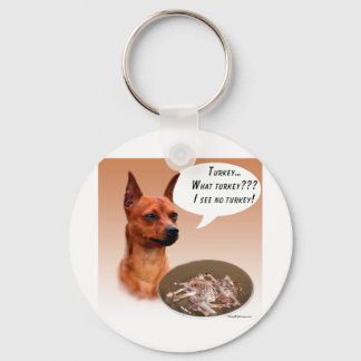 Miniature Pinscher Turkey Keychain