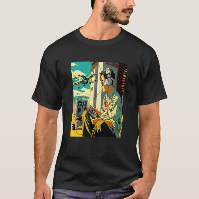 Miniature Plane Cool Retro Radio Controlled Planes T-Shirt (Front)