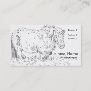 Miniature Pony Drawing Business Cards