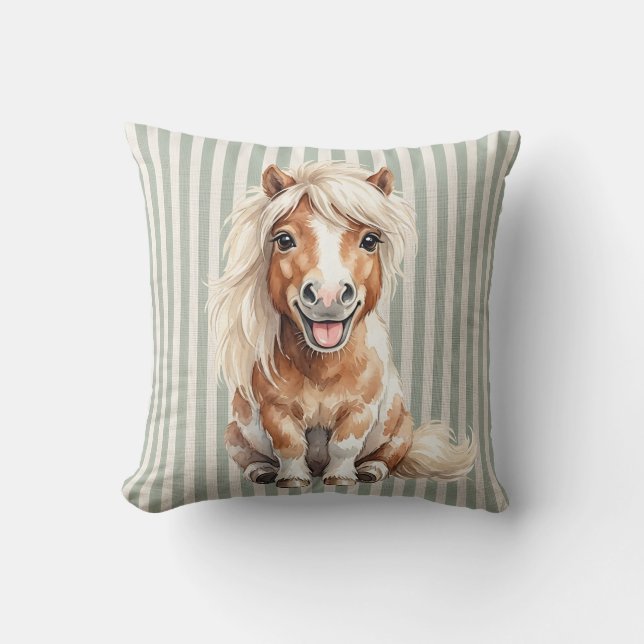 Miniature Pony Pillow Throw (Front)