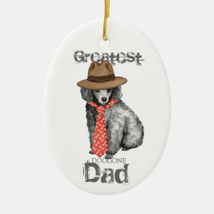 Miniature Poodle Dad Ceramic Ornament