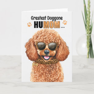 Miniature Poodle Dog Greatest HuMOM Mother's Day Holiday Card