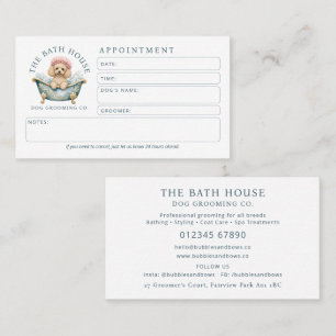Miniature Poodle Dog Groomer Appointment Card