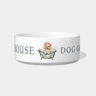Miniature Poodle Dog Groomer Pet Water Bowl