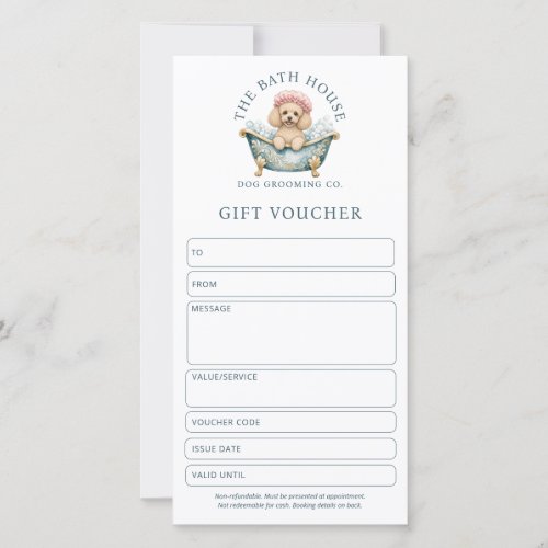 Miniature Poodle Dog Grooming Salon Gift Voucher