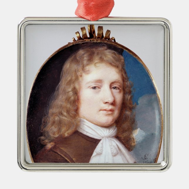 Miniature portrait of an Unknown Man, 1659 Metal Ornament (Front)