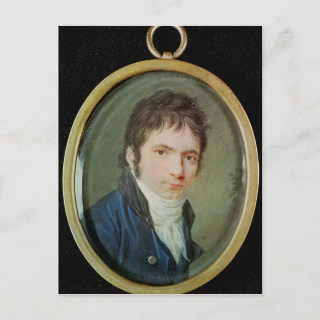 Miniature Portrait Of Ludwig Van Beethoven Postcard Zazzle