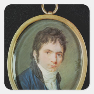 Miniature Portrait of Ludwig Van Beethoven , 1802 Square Sticker