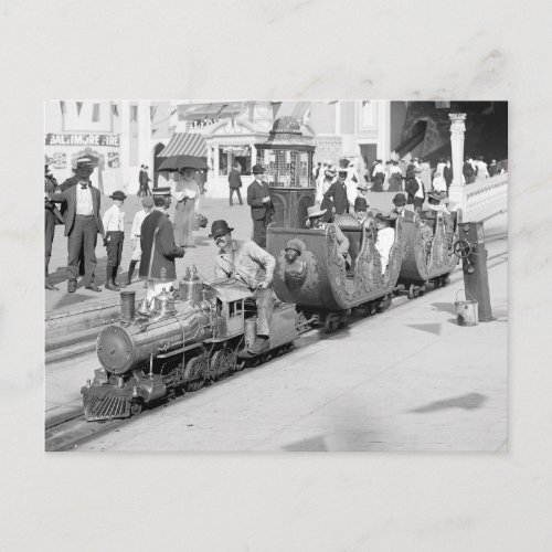 Miniature Railroad at Coney Island 1905 Postcard
