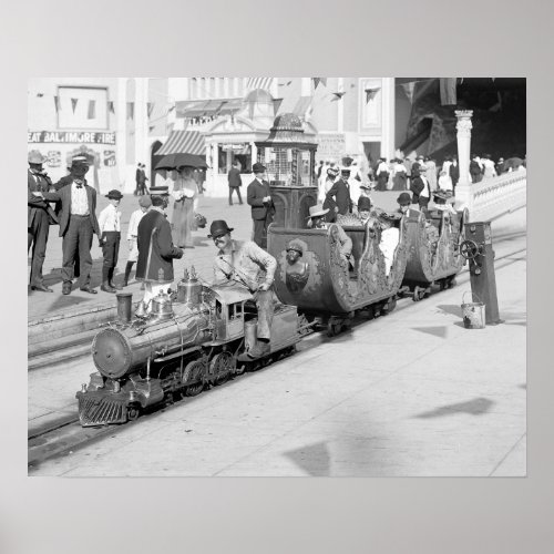 Miniature Railroad at Coney Island 1905 Vintage Poster