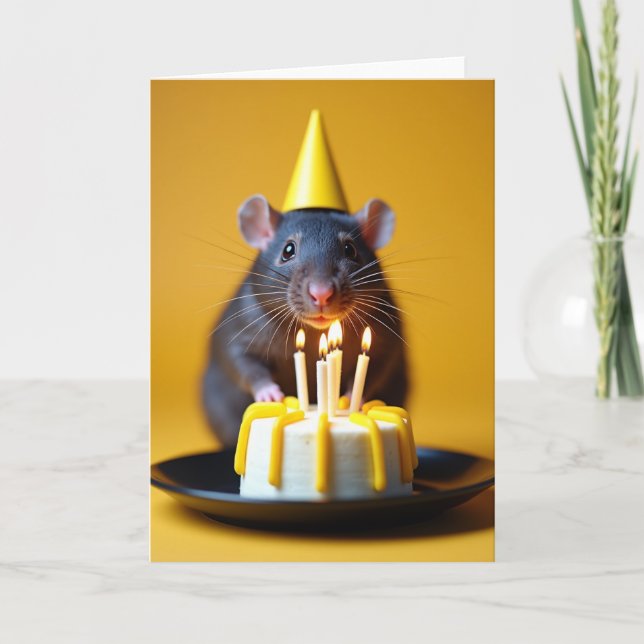 Miniature Rodent Birthday Card (Front)