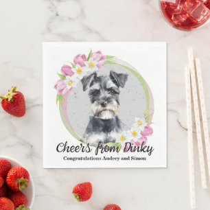 Miniature Schanuzer Wedding Napkins With Dog Photo