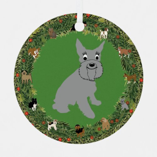 Miniature Schnauzer 2 Christmas Metal Ornament