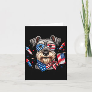 Miniature Schnauzer Aamerican Flag Memorial Day Card