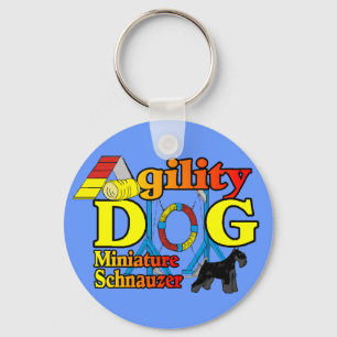 Miniature_Schnauzer_Agility Keychain