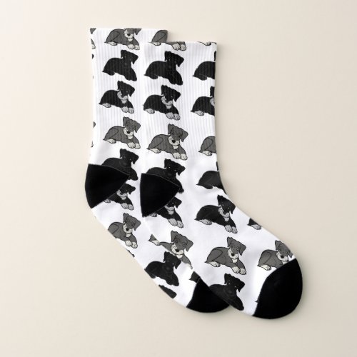 miniature schnauzer all colors cartoons socks