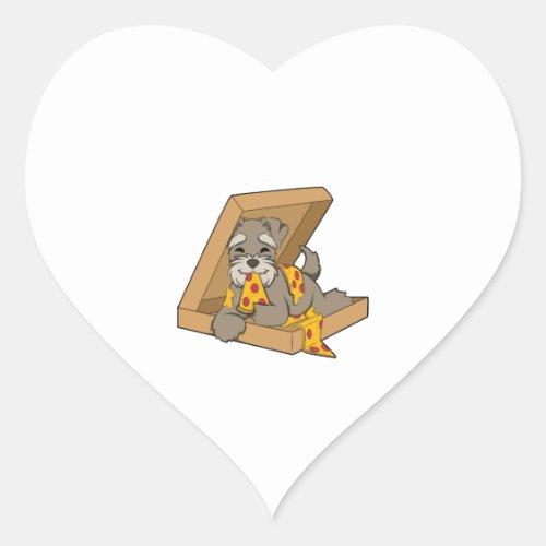 Miniature Schnauzer And Pizza Heart Sticker