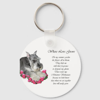 Miniature Schnauzer Art Gifts Keychain