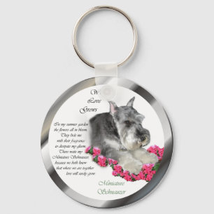 Miniature Schnauzer Art Gifts Keychain