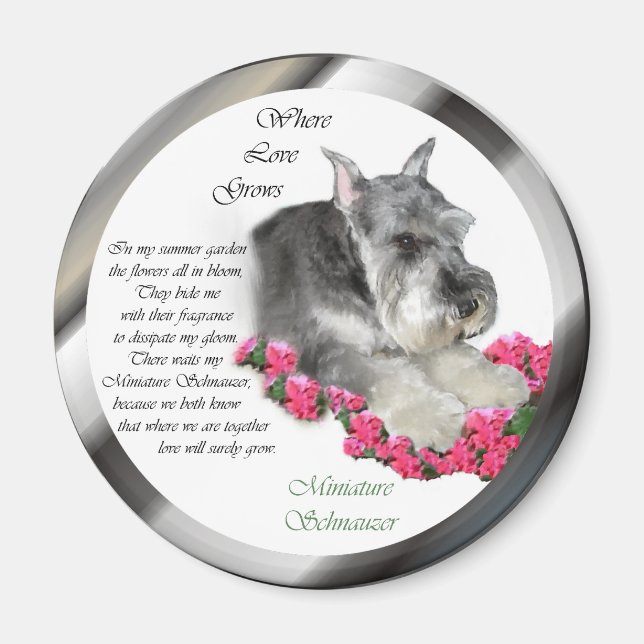 Miniature Schnauzer Art Gifts Magnet (Front)