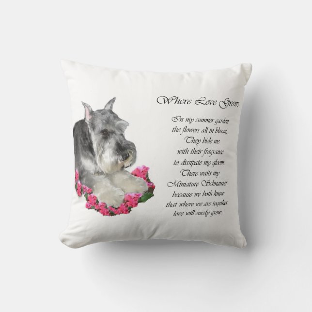 Miniature Schnauzer Art Gifts Throw Pillow (Front)