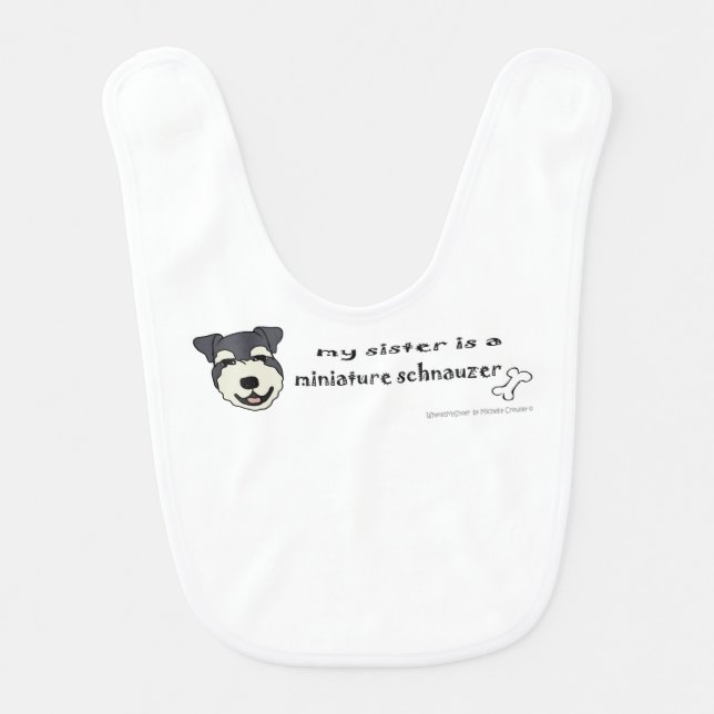 miniature schnauzer baby bib (Front)