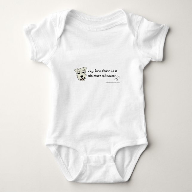 miniature schnauzer baby bodysuit (Front)