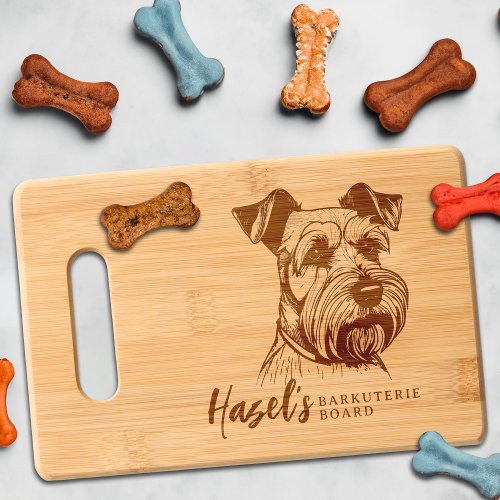 Miniature Schnauzer Barkuterie Dog Treat Wood Cutting Board
