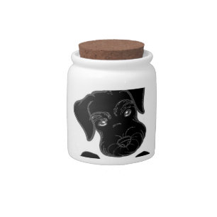 miniature schnauzer black peeking candy jar