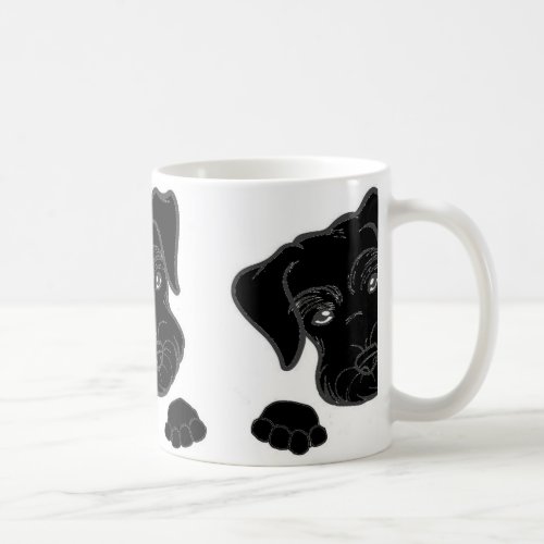 miniature schnauzer black peeking coffee mug