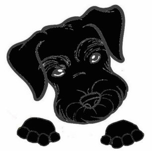 miniature schnauzer black peeking cutout