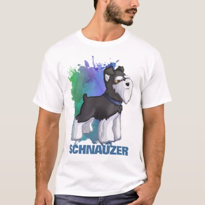 Miniature Schnauzer Black &amp; Silver Puppy Dog T-Shirt
