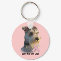 Miniature Schnauzer Breast Cancer Keychain