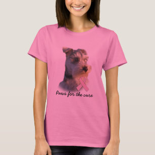 Miniature Schnauzer Breast Cancer Ladies Shirt