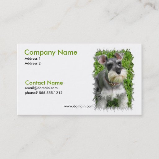 Customizable Miniature Schnauzer Business Card