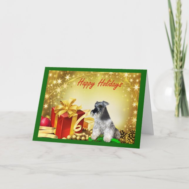 Miniature Schnauzer Christmas Card Gifts (Front)