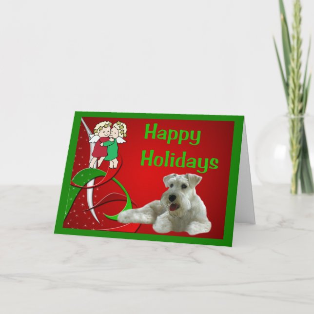 Miniature Schnauzer Christmas Card Little Angels (Front)