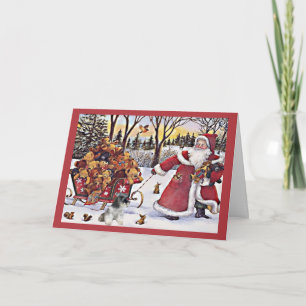 Miniature Schnauzer Christmas Card Santa Bears