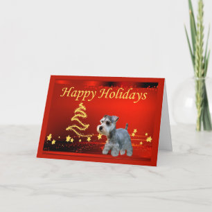 Miniature Schnauzer Christmas Card Stars